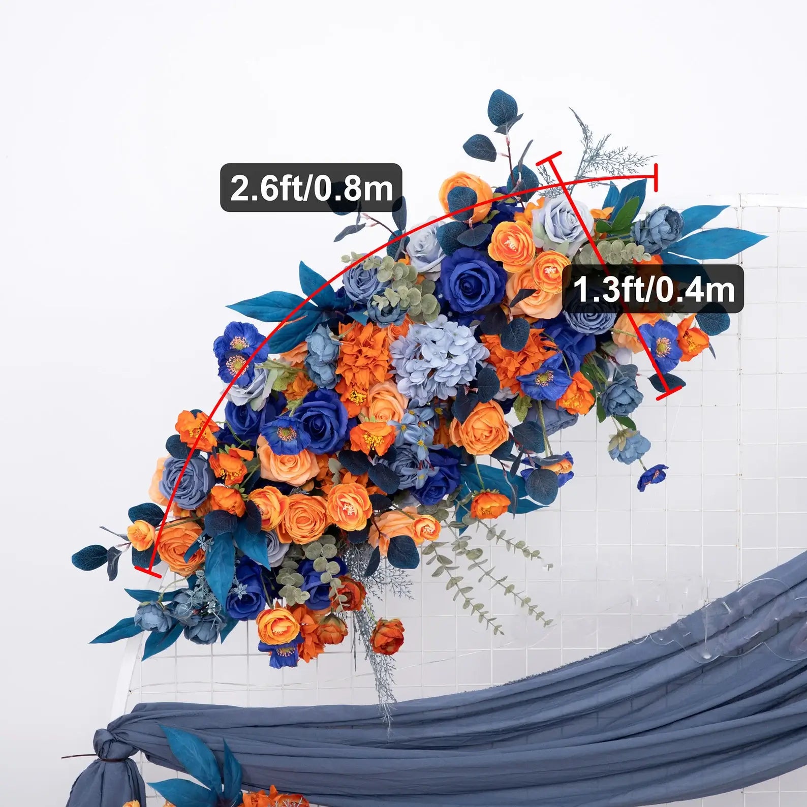 Roseytime Orange&Blue Flower Set Flower Arch Arrangement #RTA036