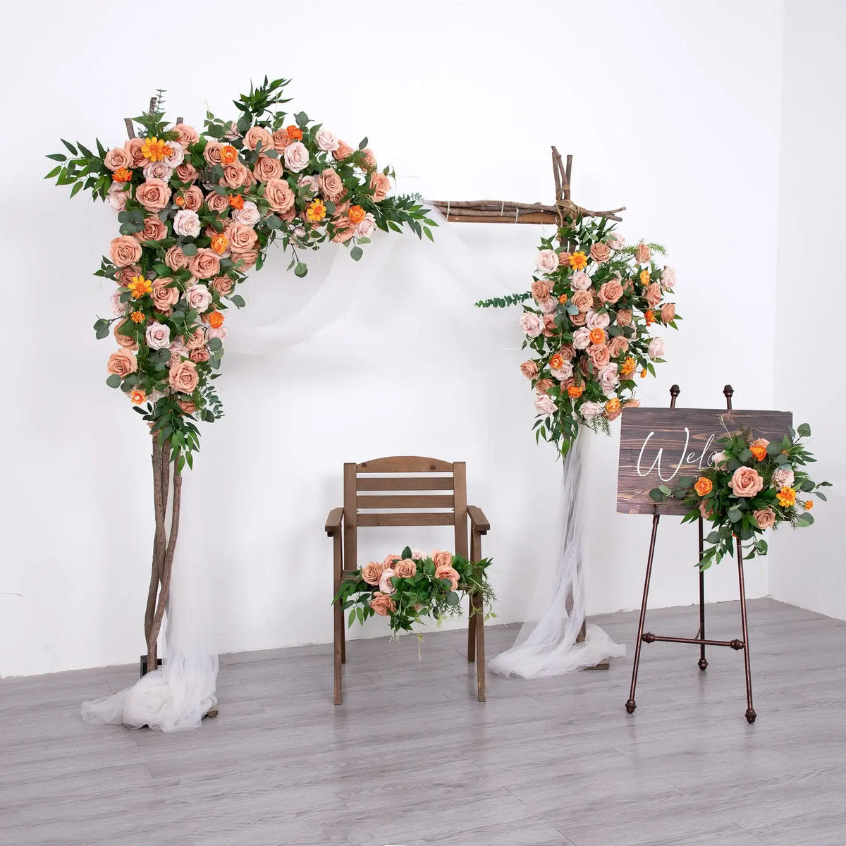 Roseytime Orange Flower Set Flower Arch Arrangement #RTA037