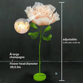 Roseytime Giant Organza Flower LED No-Electric /Electric Automatic Opening and Closing