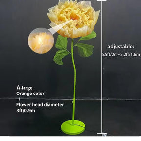 Roseytime Giant Organza Flower LED No-Electric /Electric Automatic Opening and Closing