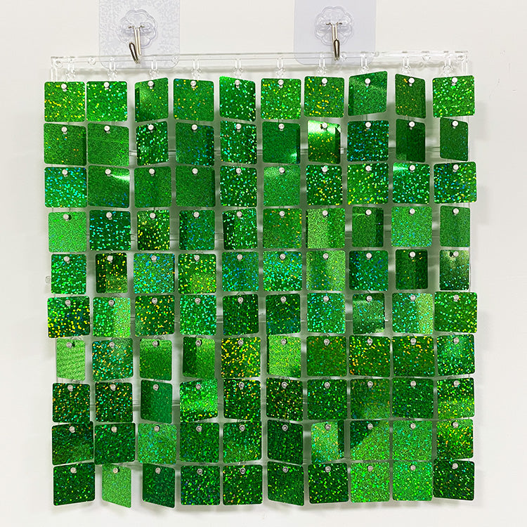 Roseytime Laser Green Shimmer Wall Backdrop