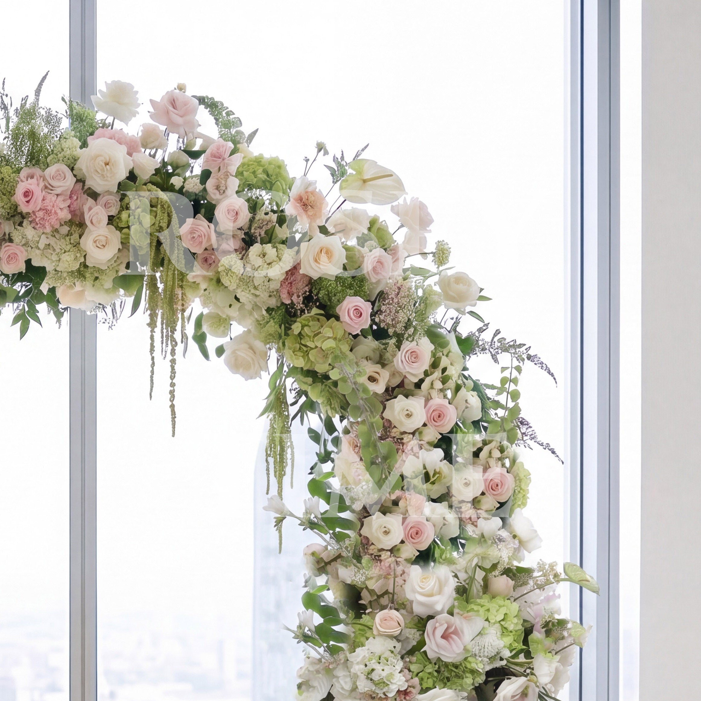 RoseyTime Manor Frond Flower Arch n-shape Round Arch #RTA485
