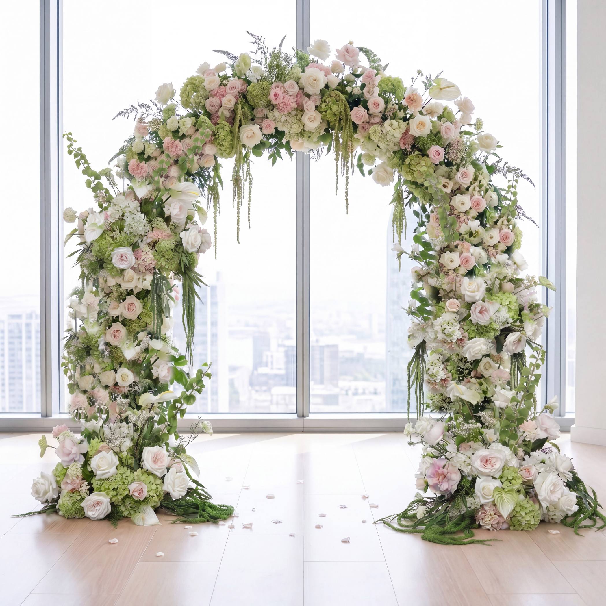 RoseyTime Manor Frond Flower Arch n-shape Round Arch #RTA485