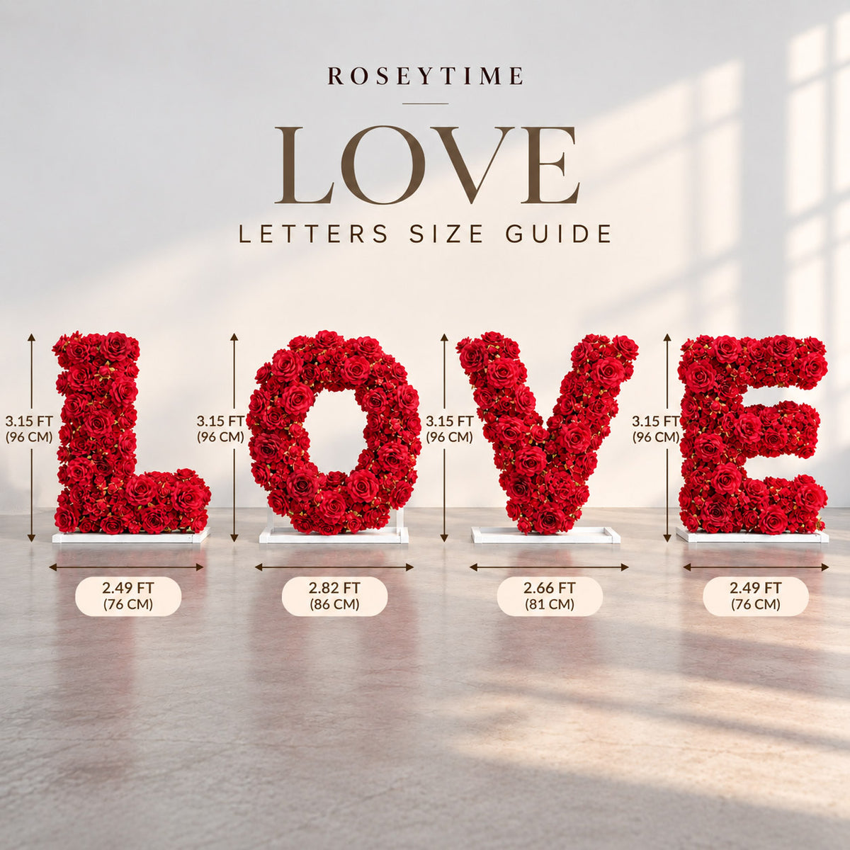 RoseyTime Red Rose LOVE Letters for Wedding, Proposal & Event Decor