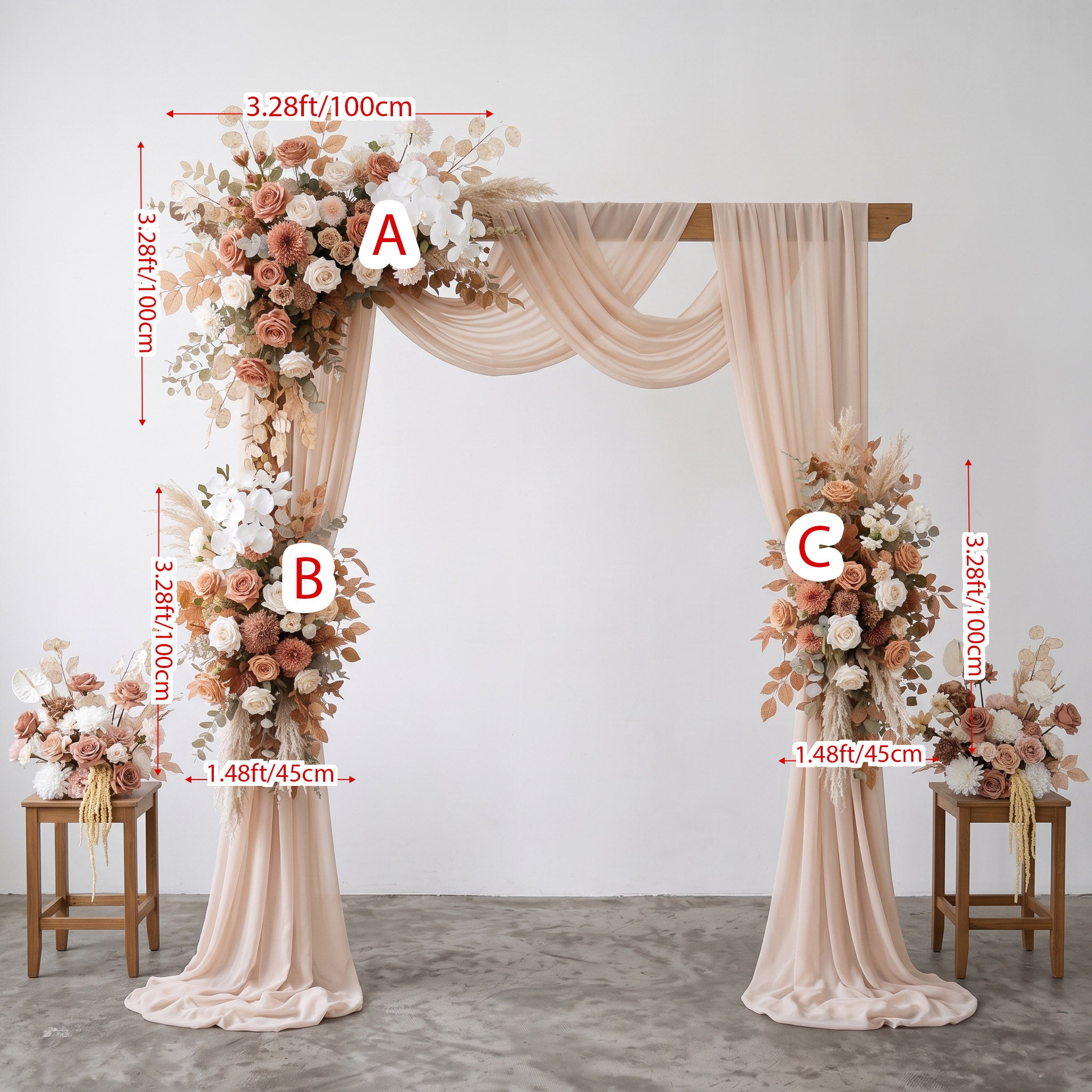 Roseytime Mocha Cedar Flower Set Flower Arch Arrangement #RTA505