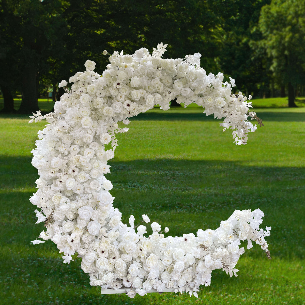 Roseytime White Crescent Flower Arch With Frame #RTA013