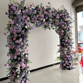 Roseytime Purple Square Flower Arch Fabric Back #RTA014