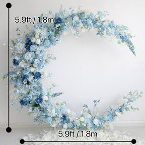 Roseytime Blue Crescent Flowers Arch Fabric Back With Stand #RTA029