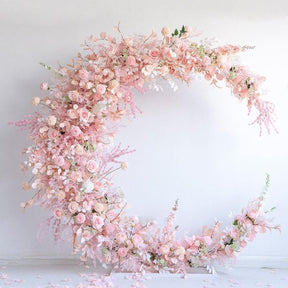 Roseytime Pink Crescent Flowers Arch Fabric Back With Stand #RTA028