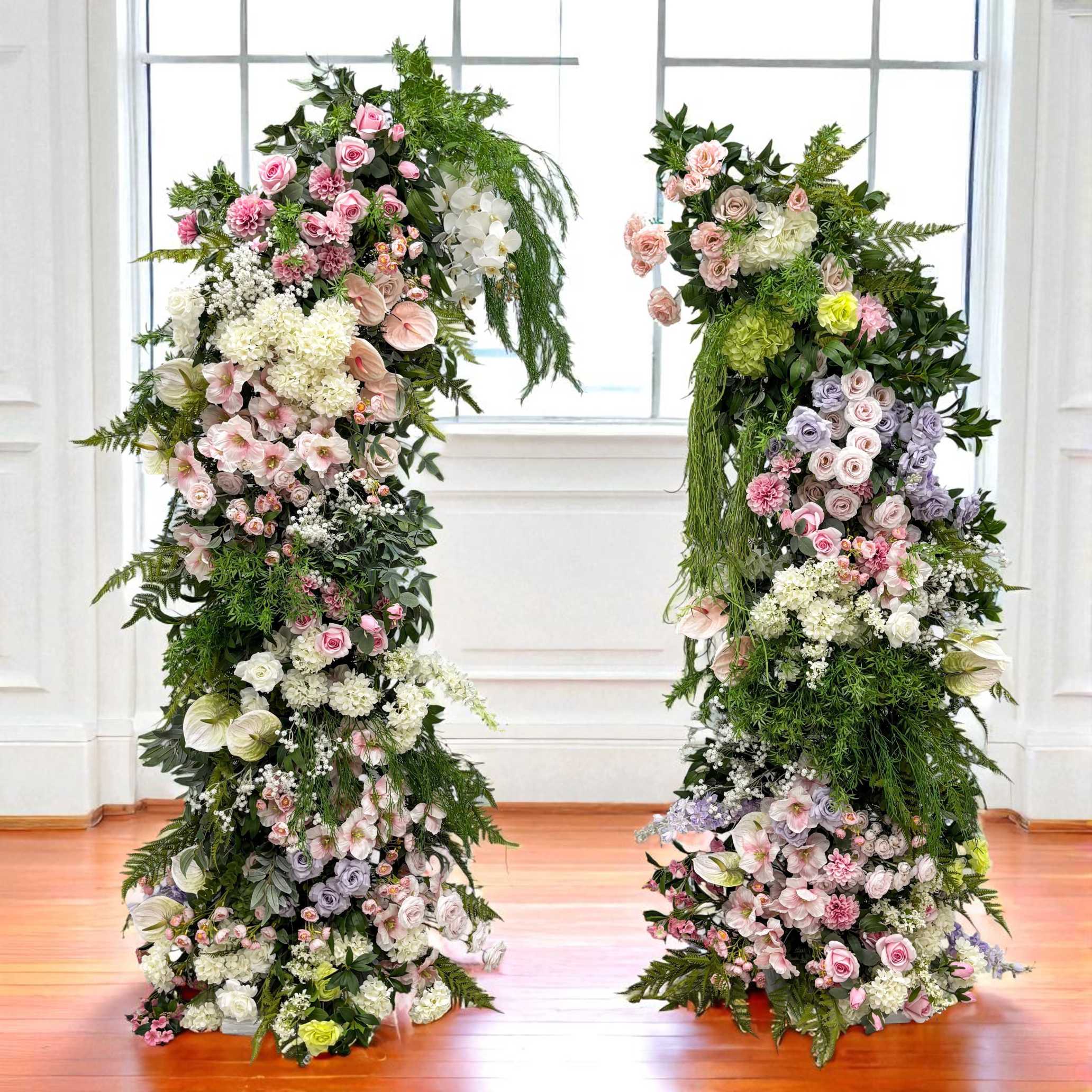 B1G1 sale- 2026 Natural Flower Pillars Arch with Frame #RTP092