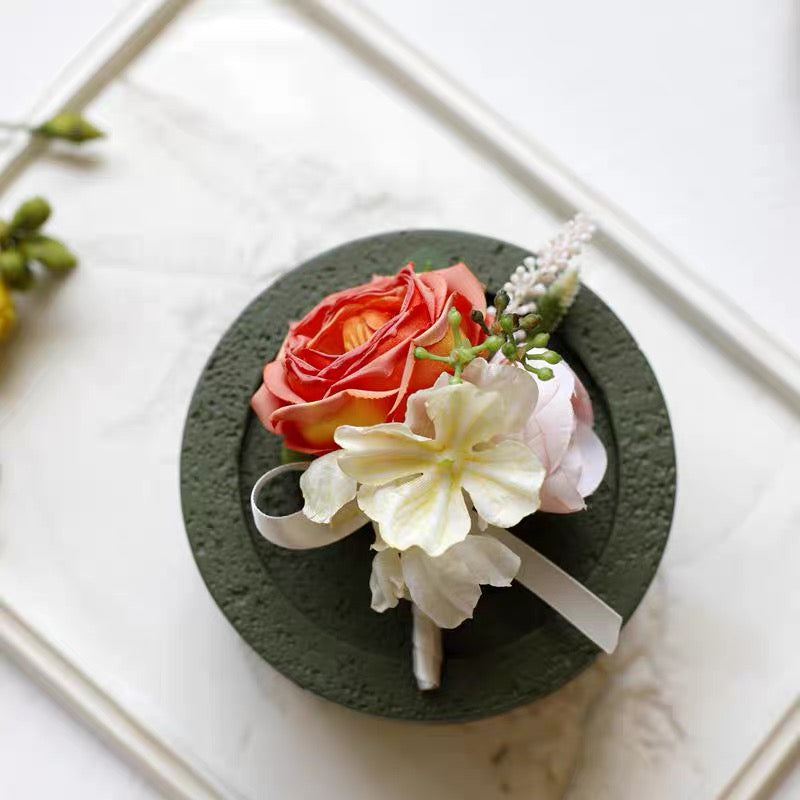 Roseytime Orange Boutonniere for Wedding RTBN031
