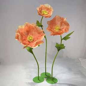 Roseytime Giant Poppy Fowers Set of 3