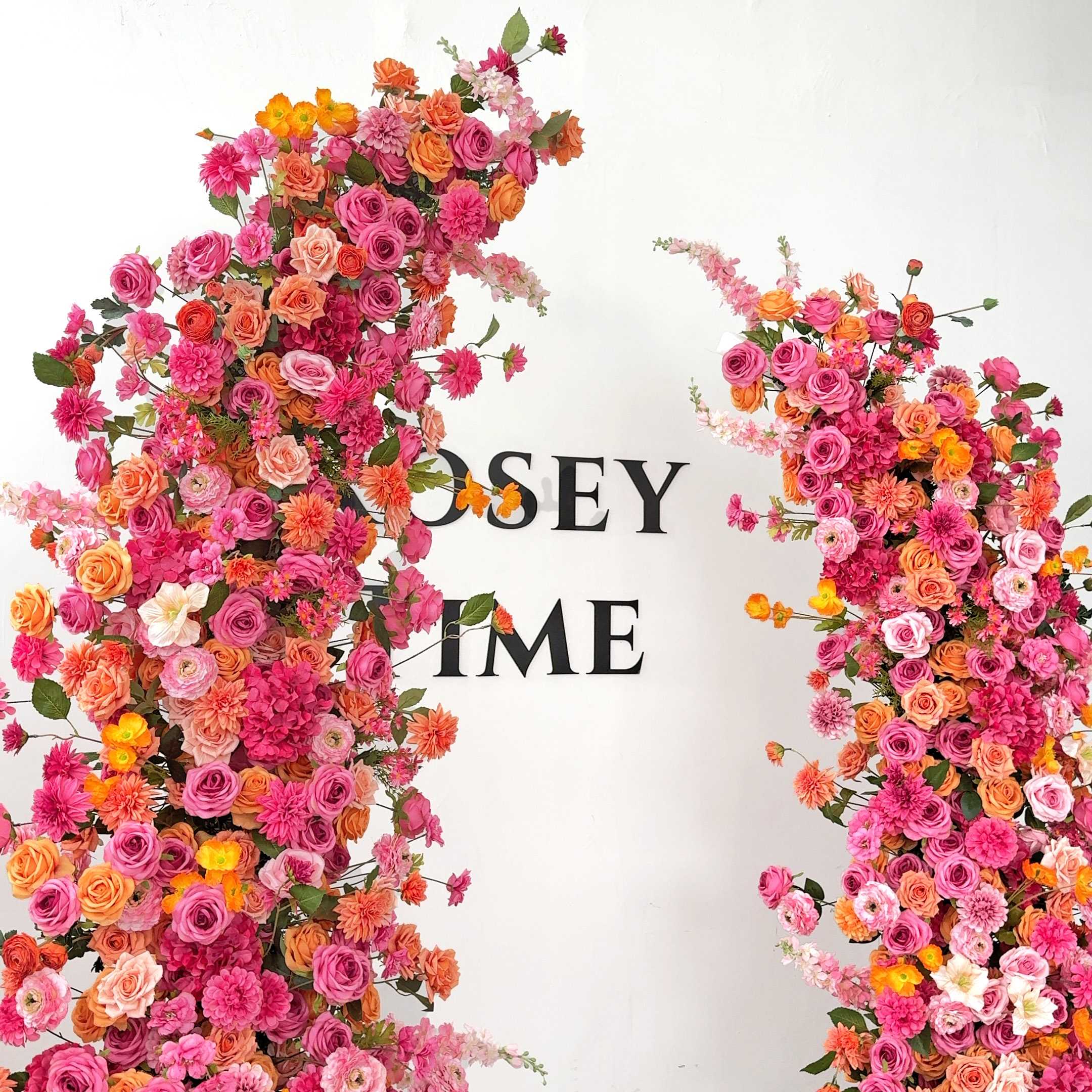 Roseytime Orange Flower Pillars Arch with Frame #RTP098