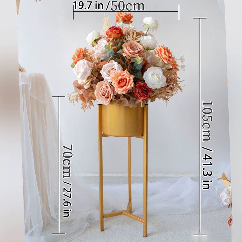 Roseytime Autumn Orange&Brown Arch Flowers Decor Set For Wedding&Event
