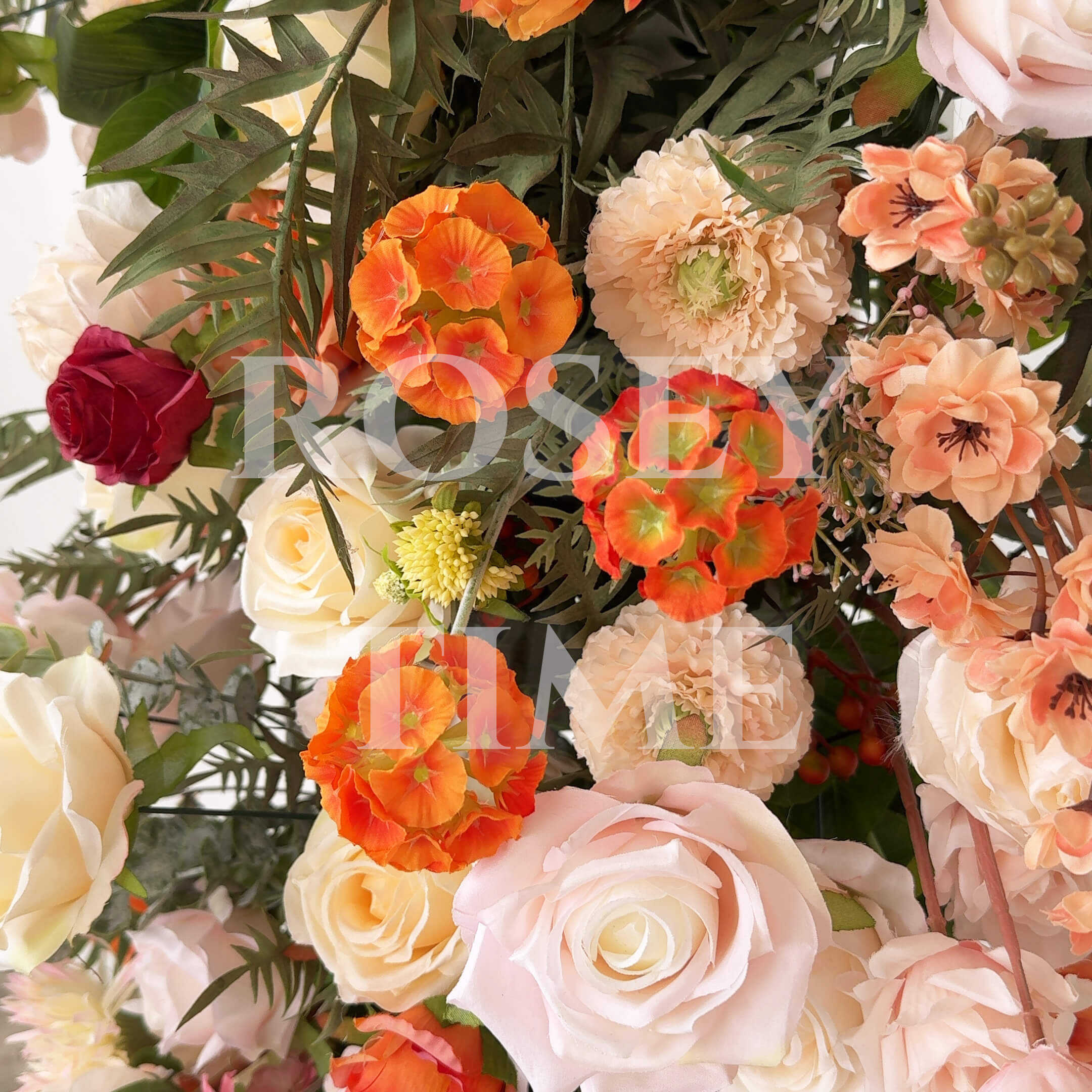 RoseyTime Orange&Pink Flower Arch n-shape Round Arch #RTA127
