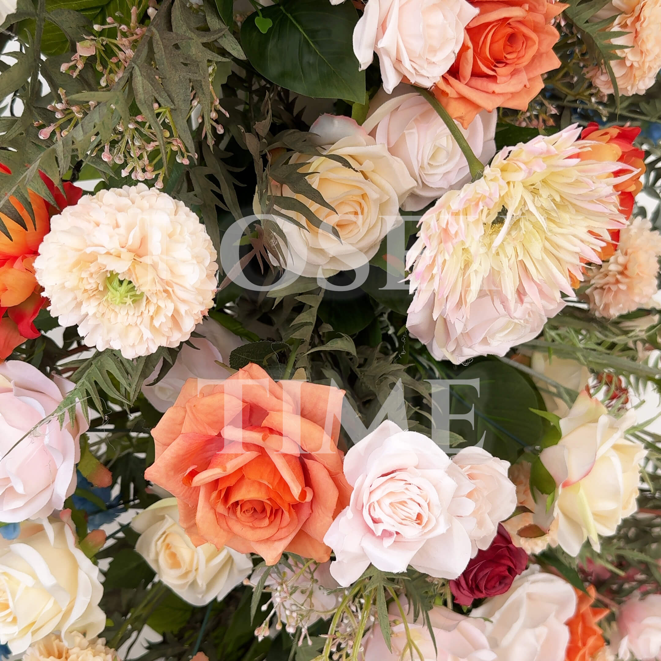 RoseyTime Orange&Pink Flower Arch n-shape Round Arch #RTA127