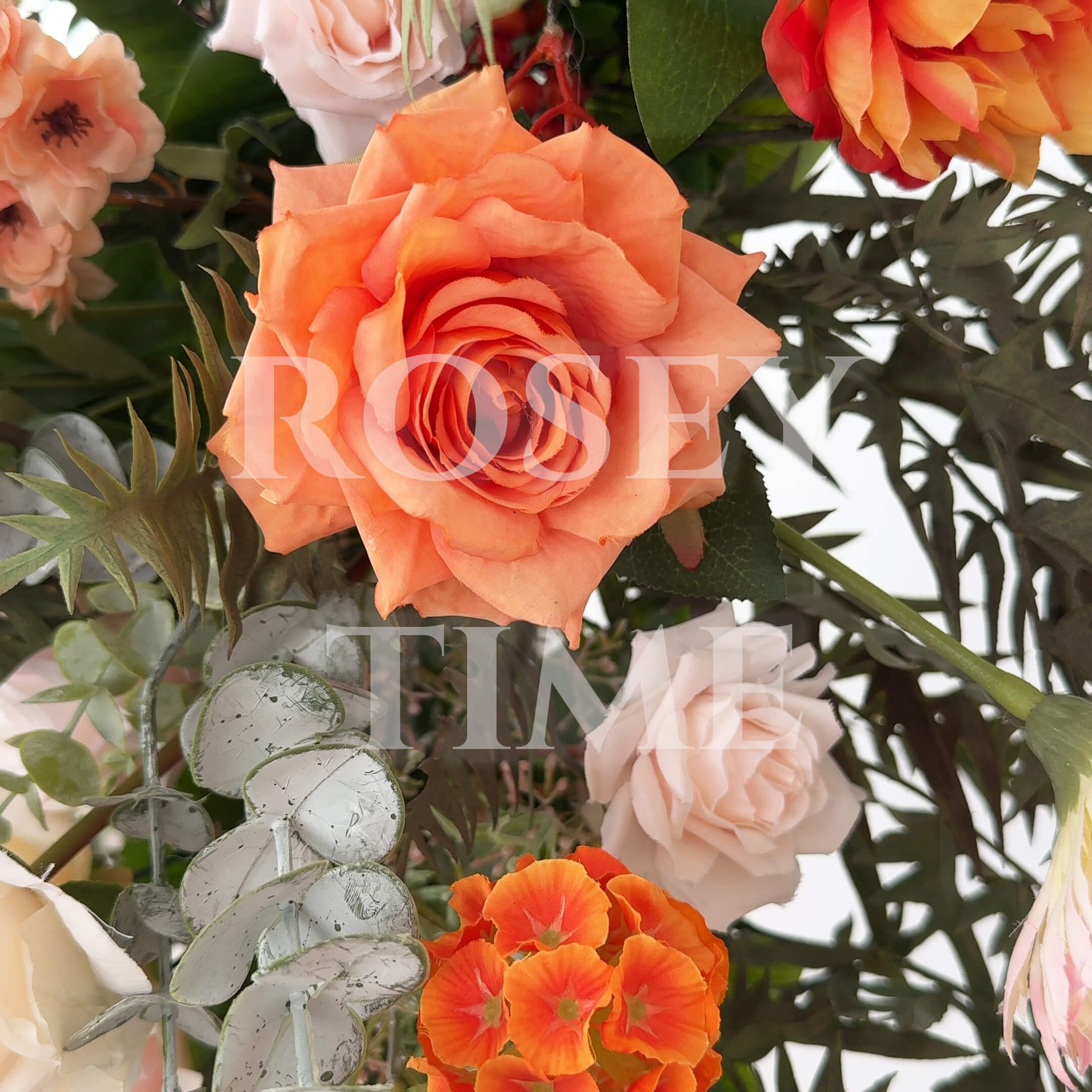 RoseyTime Orange&Pink Flower Arch n-shape Round Arch #RTA127