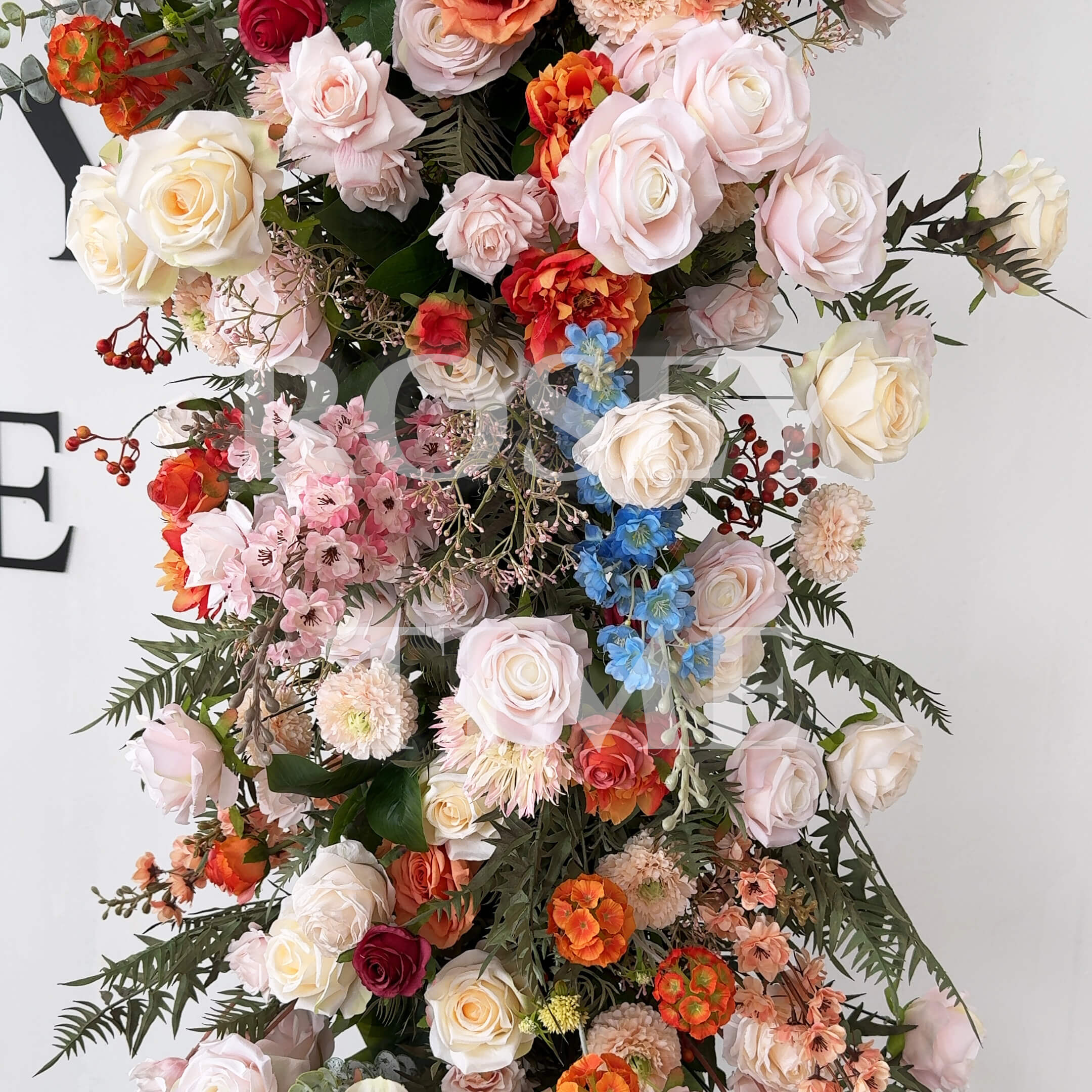 RoseyTime Orange&Pink Flower Arch n-shape Round Arch #RTA127