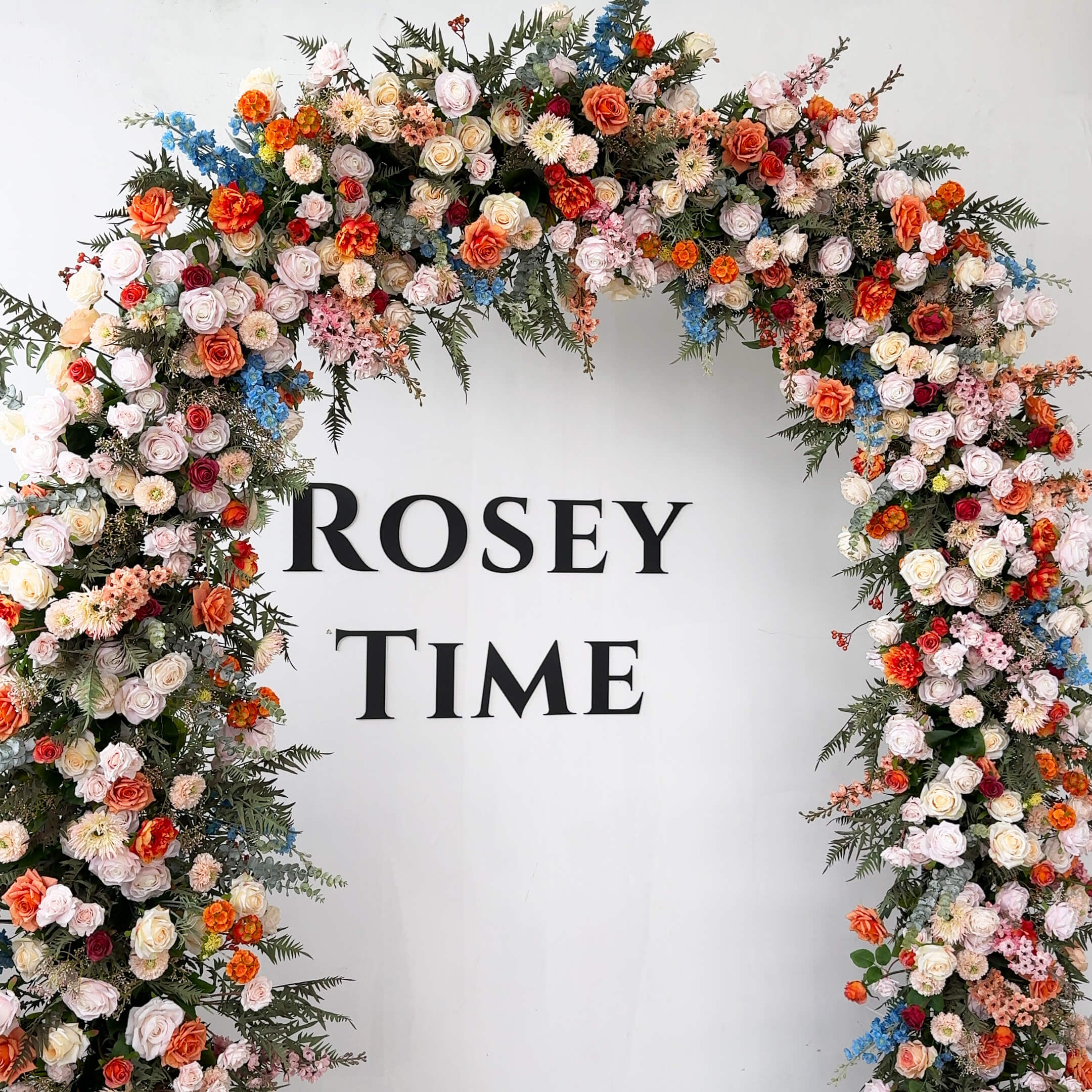 RoseyTime Orange&Pink Flower Arch n-shape Round Arch #RTA127
