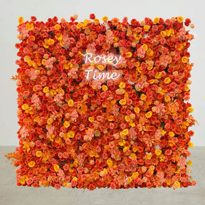 Roseytime 5D Orange Flower Wall Roll Up Fabric Back #RTW202