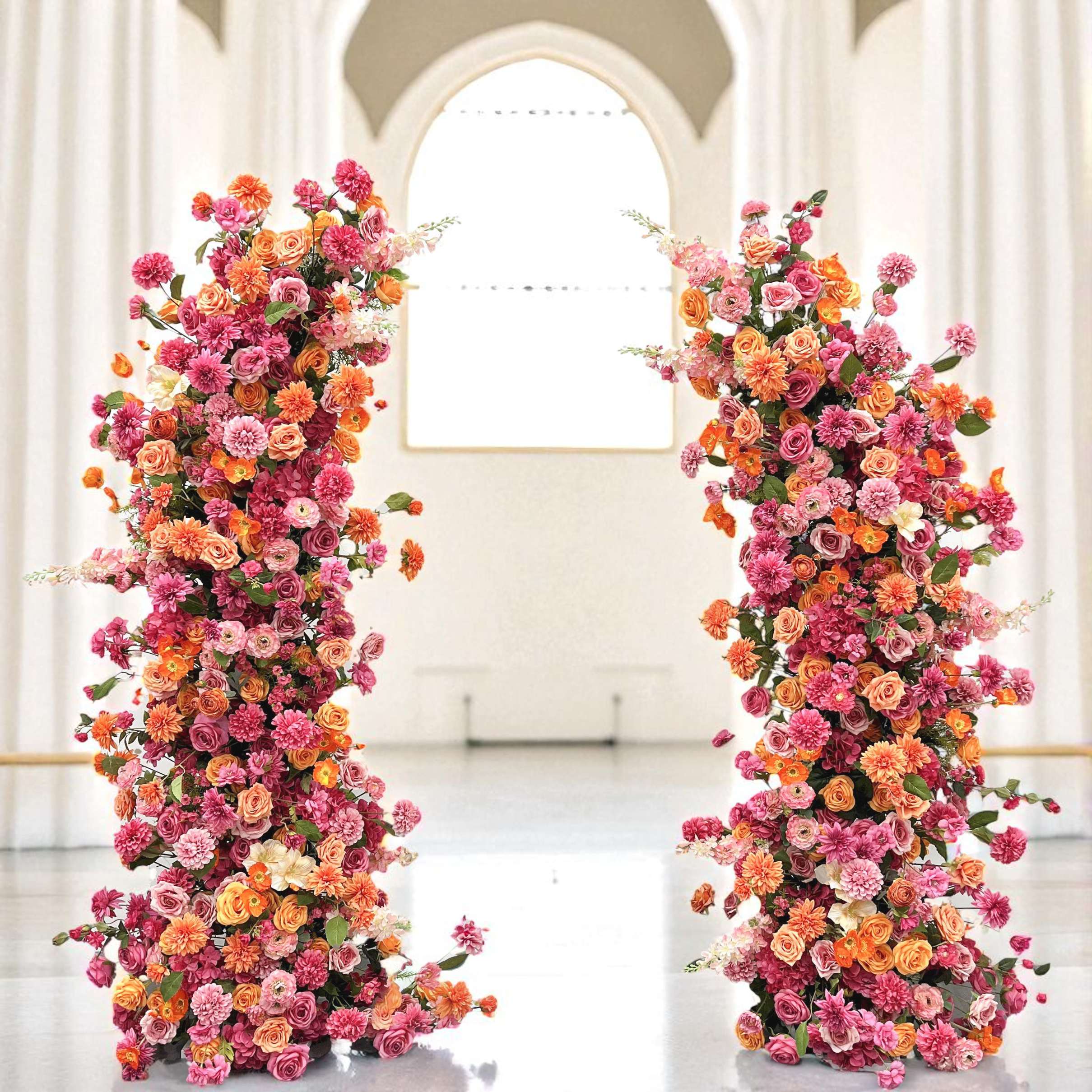 B1G1 sale- Orange Flower Pillars Arch with Frame #RTP098