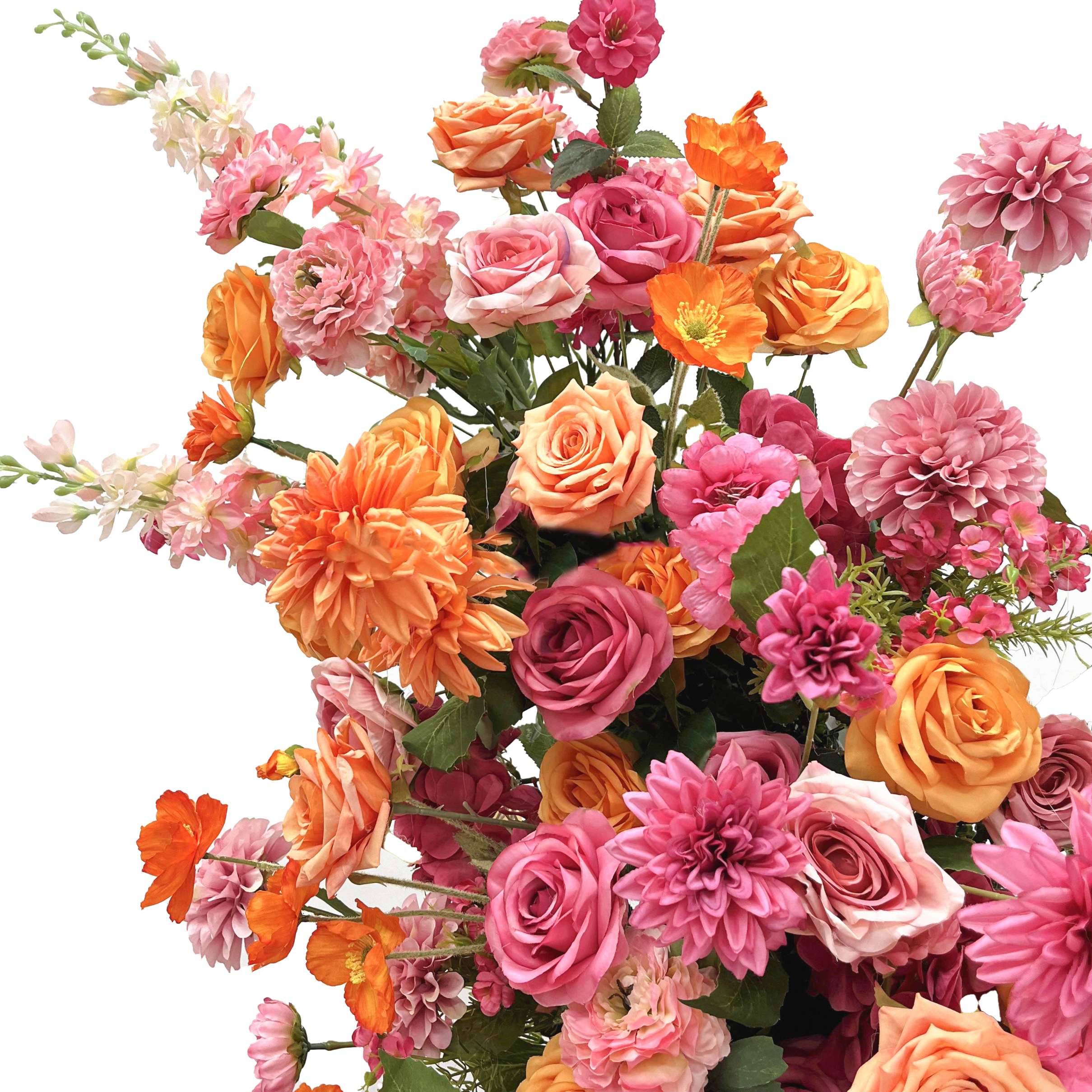 Roseytime Orange Flower Pillars Arch with Frame #RTP098