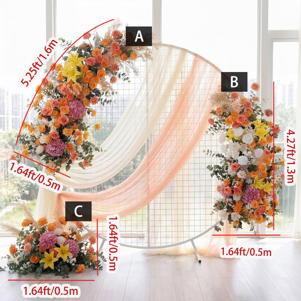 Roseytime Orange&Yellow Flower Set Flower Arch Arrangement #RTA451