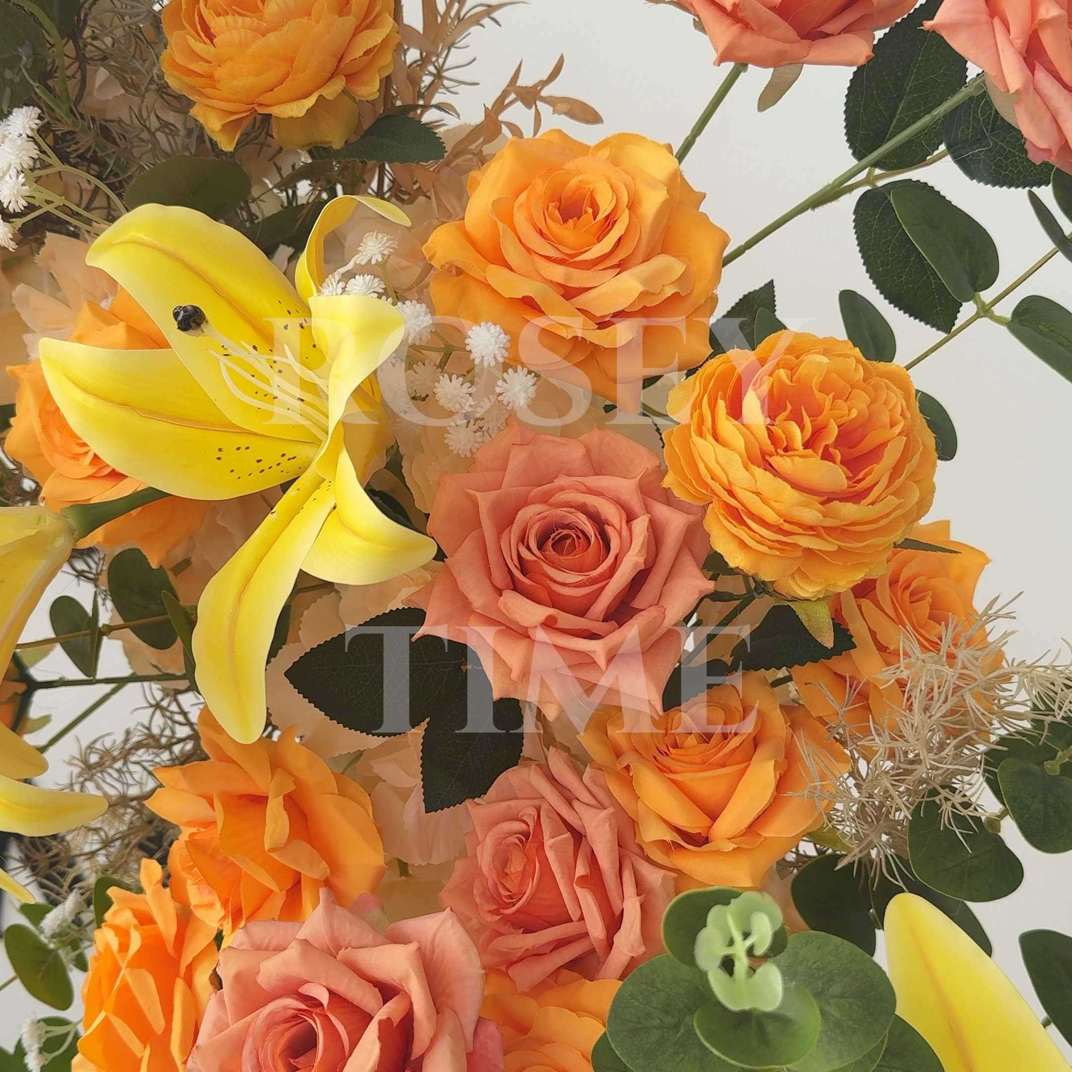 Roseytime Orange&Yellow Flower Set Flower Arch Arrangement #RTA451