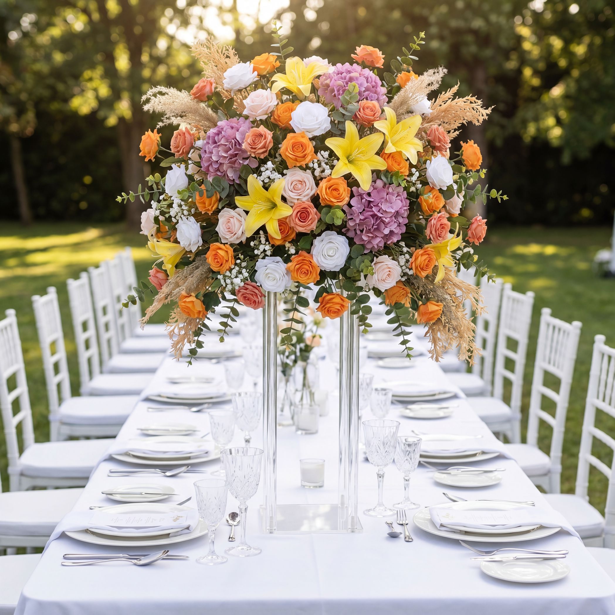Roseytime Orange&Yellow Flower Ball Centerpieces #RTB122