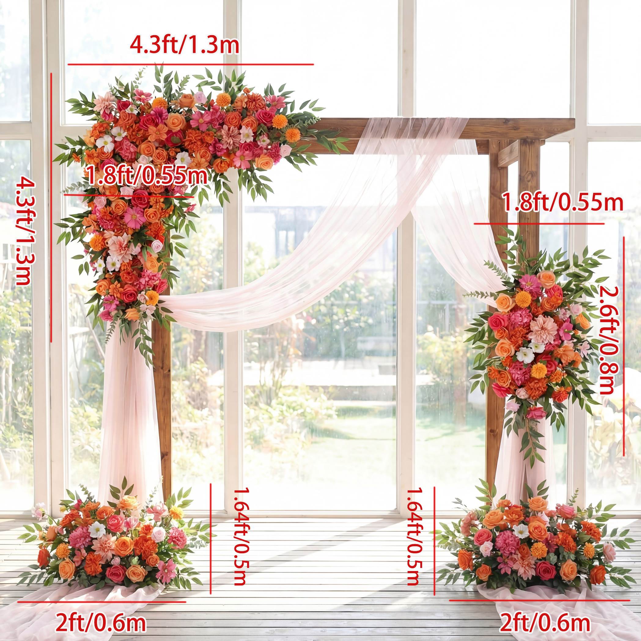 Roseytime Orange Flower Set Flower Arch Arrangement #RTA463
