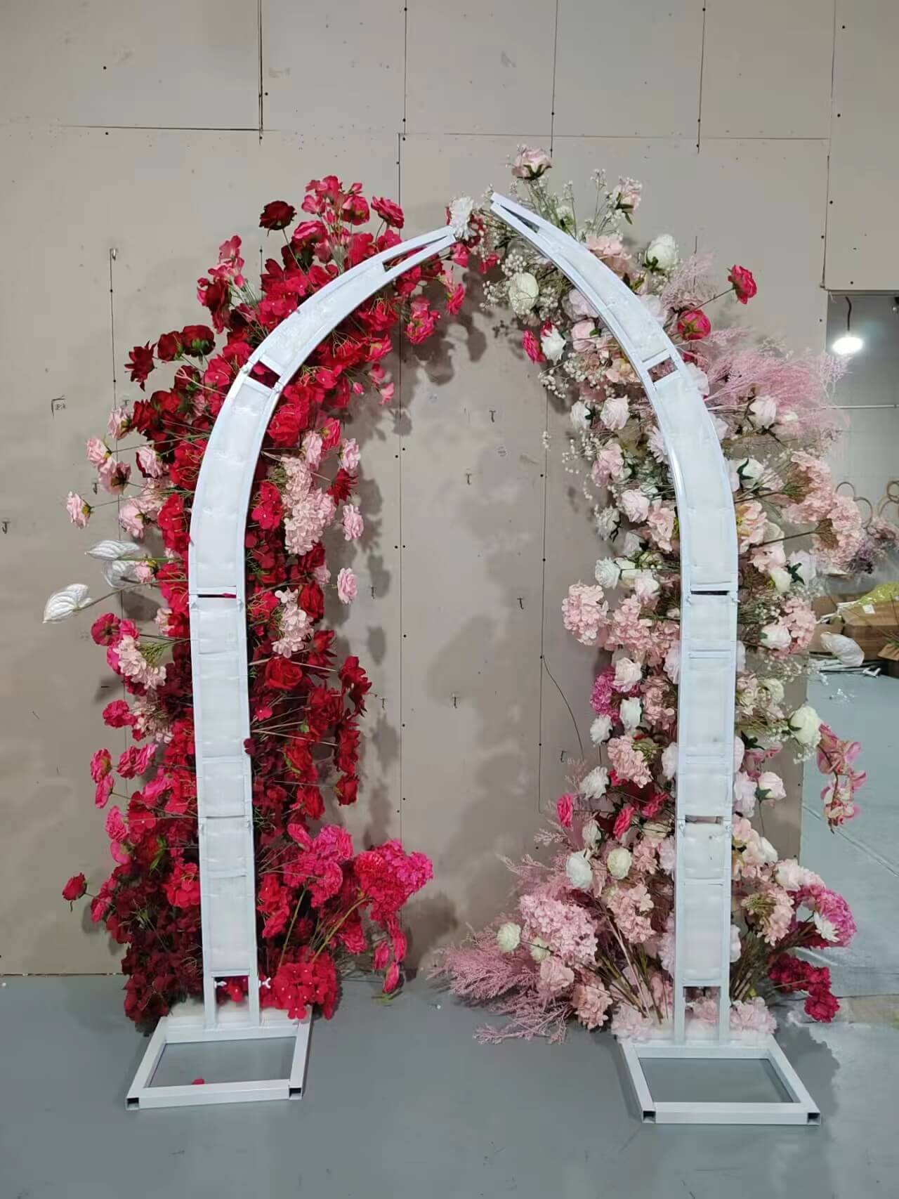 Roseytime Purple Flower Pillars Arch with Frame #RTP008