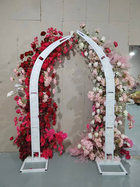 Roseytime Hot Pink Flower Pillars Arch with Frame #RTP003