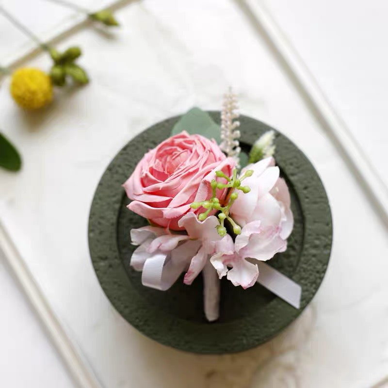 Roseytime Pink Boutonniere for Wedding RTBN034