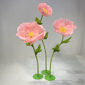 Roseytime Giant Poppy Fowers Set of 3