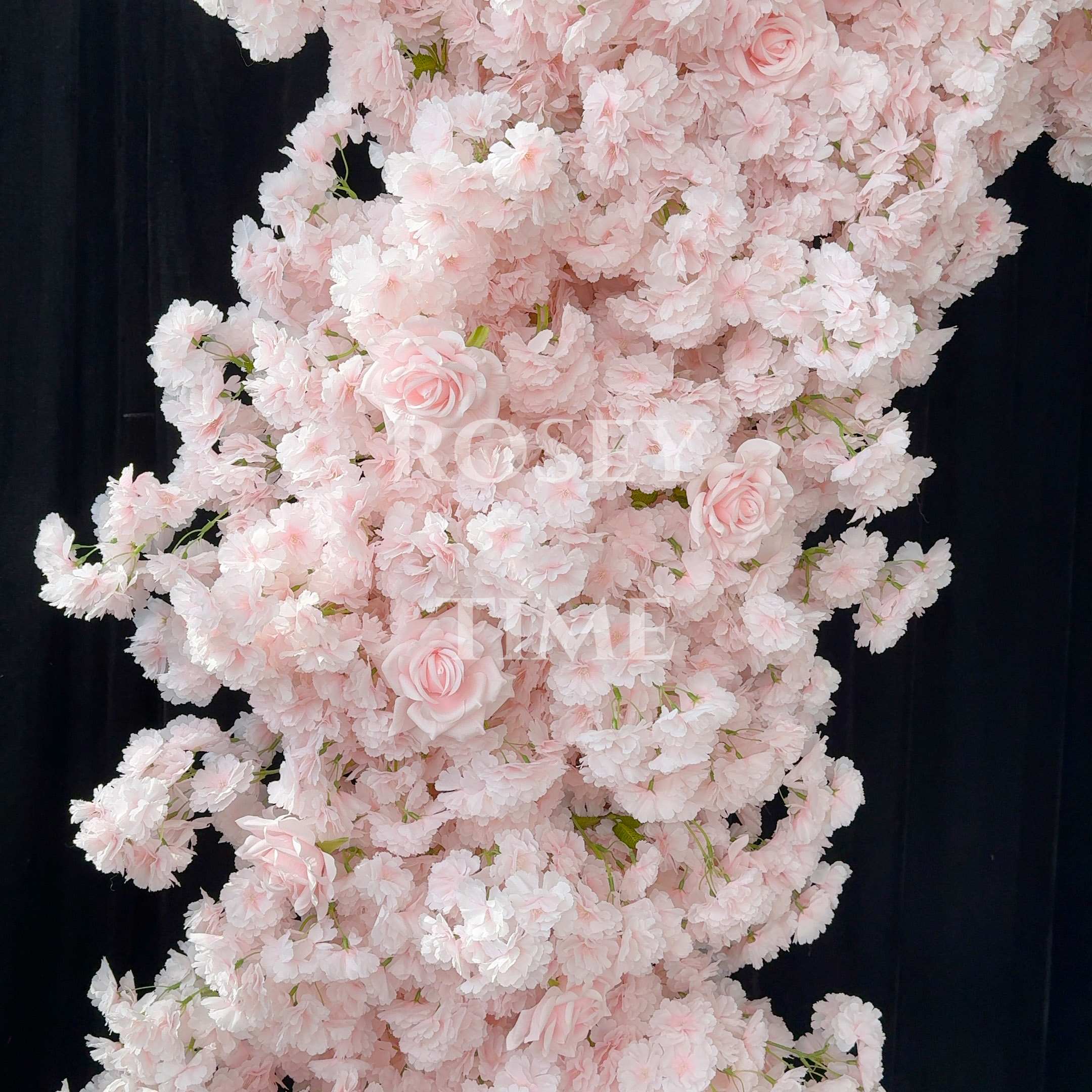 RoseyTime Pink Cherry Blossoms Flower Arch n-shape Round Arch #RTA157