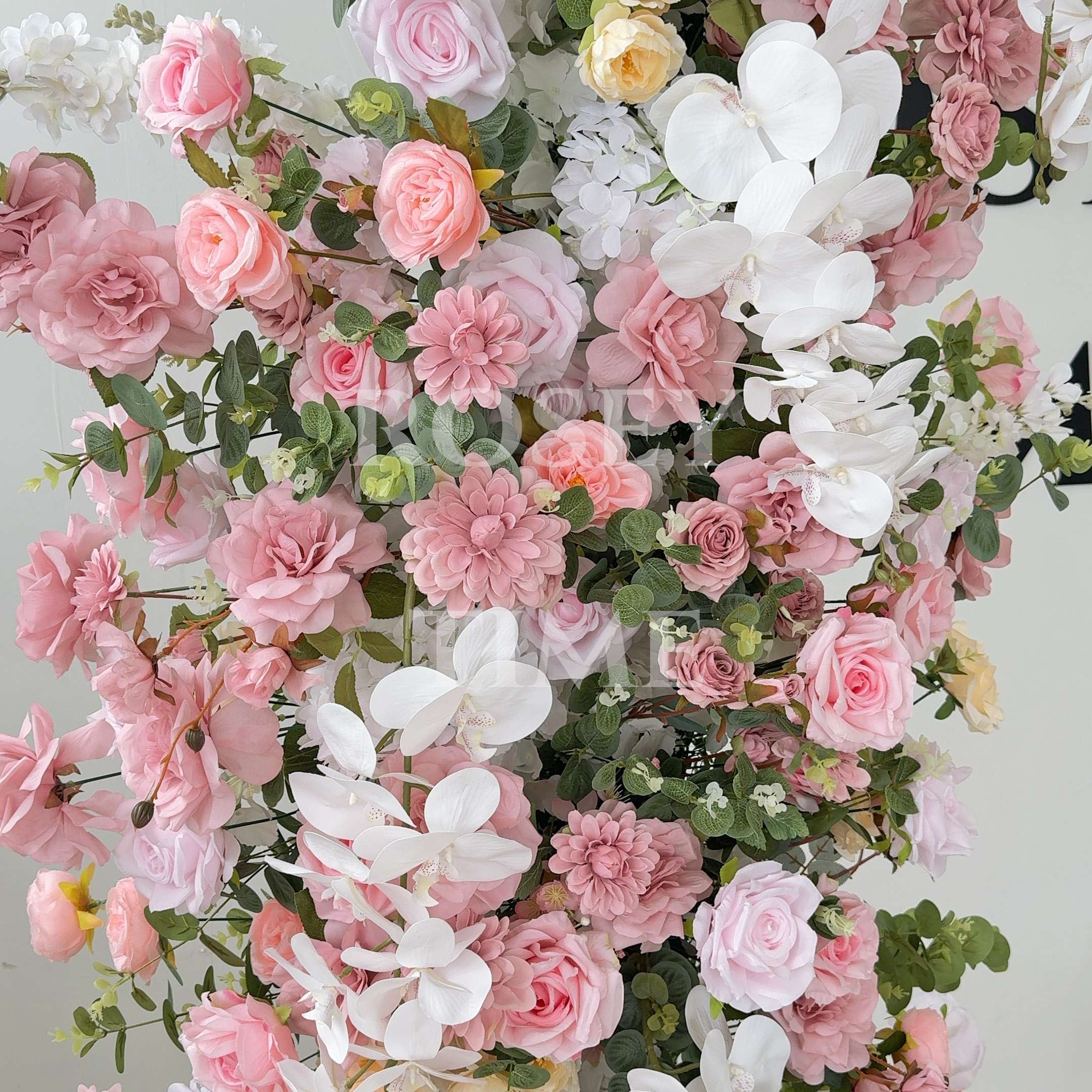 Roseytime Dusty Pink Flower Pillars Arch with Frame #RTP089