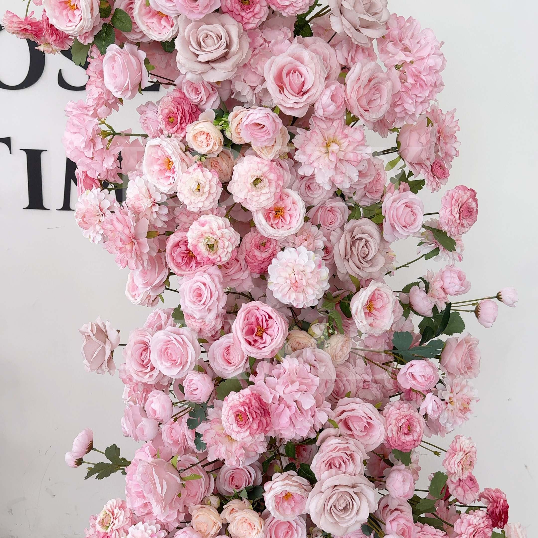 Roseytime 2026 Pink Flower Pillars Arch with Frame #RTP093