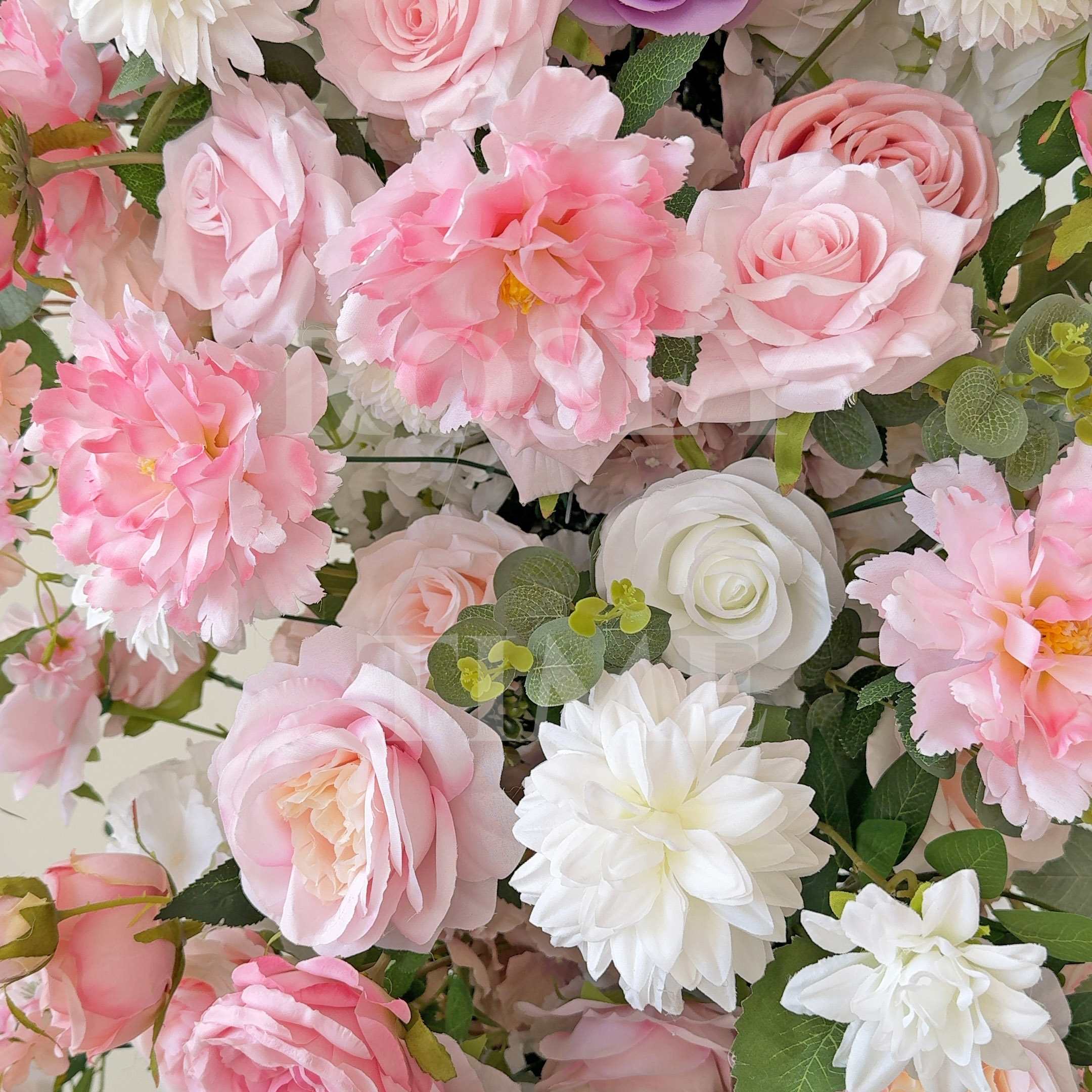 Roseytime Wedding Floral Pillars Arch Withe Pink Flowers with Frame #RTP002