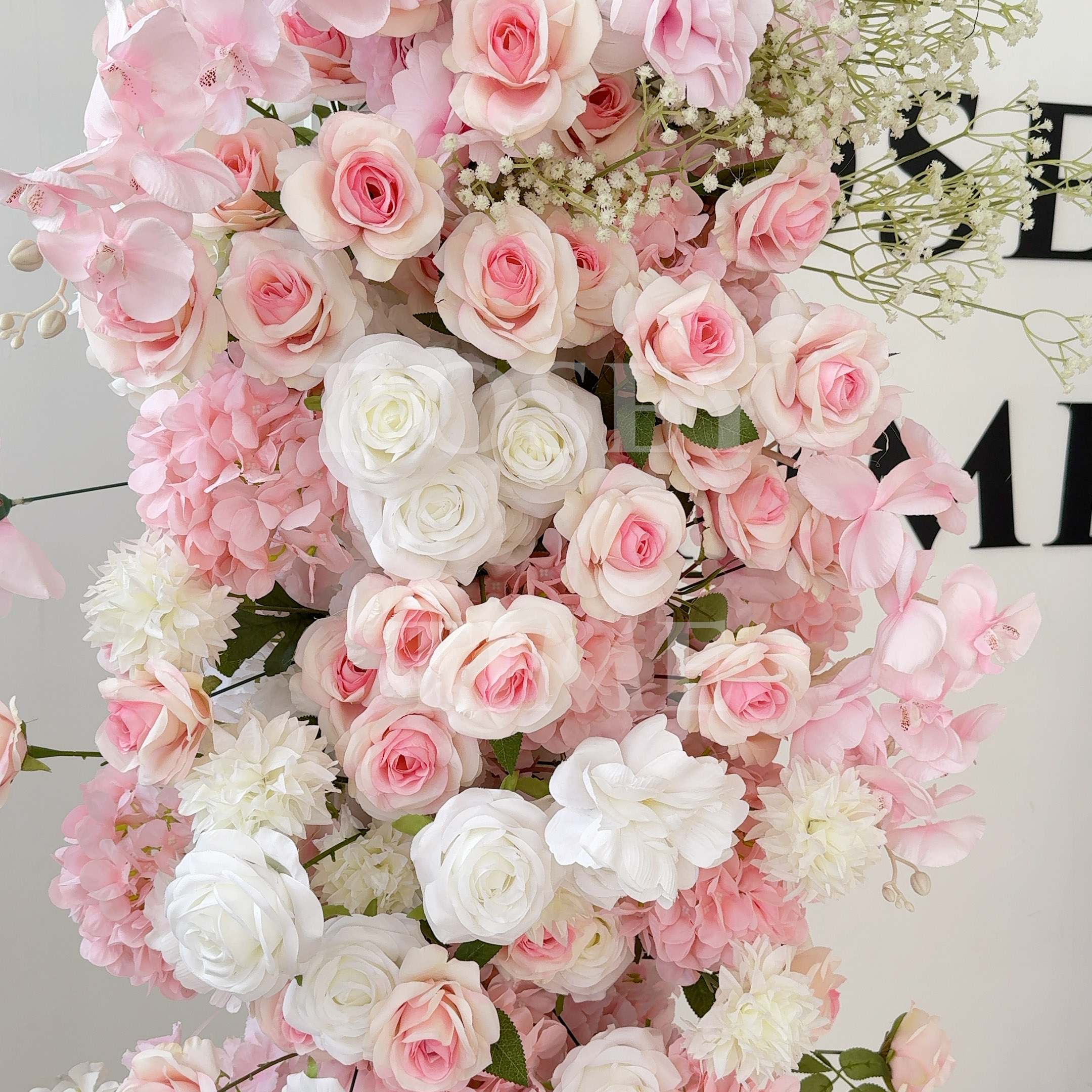 Roseytime Pink Flower Pillars Arch with Frame #RTP046