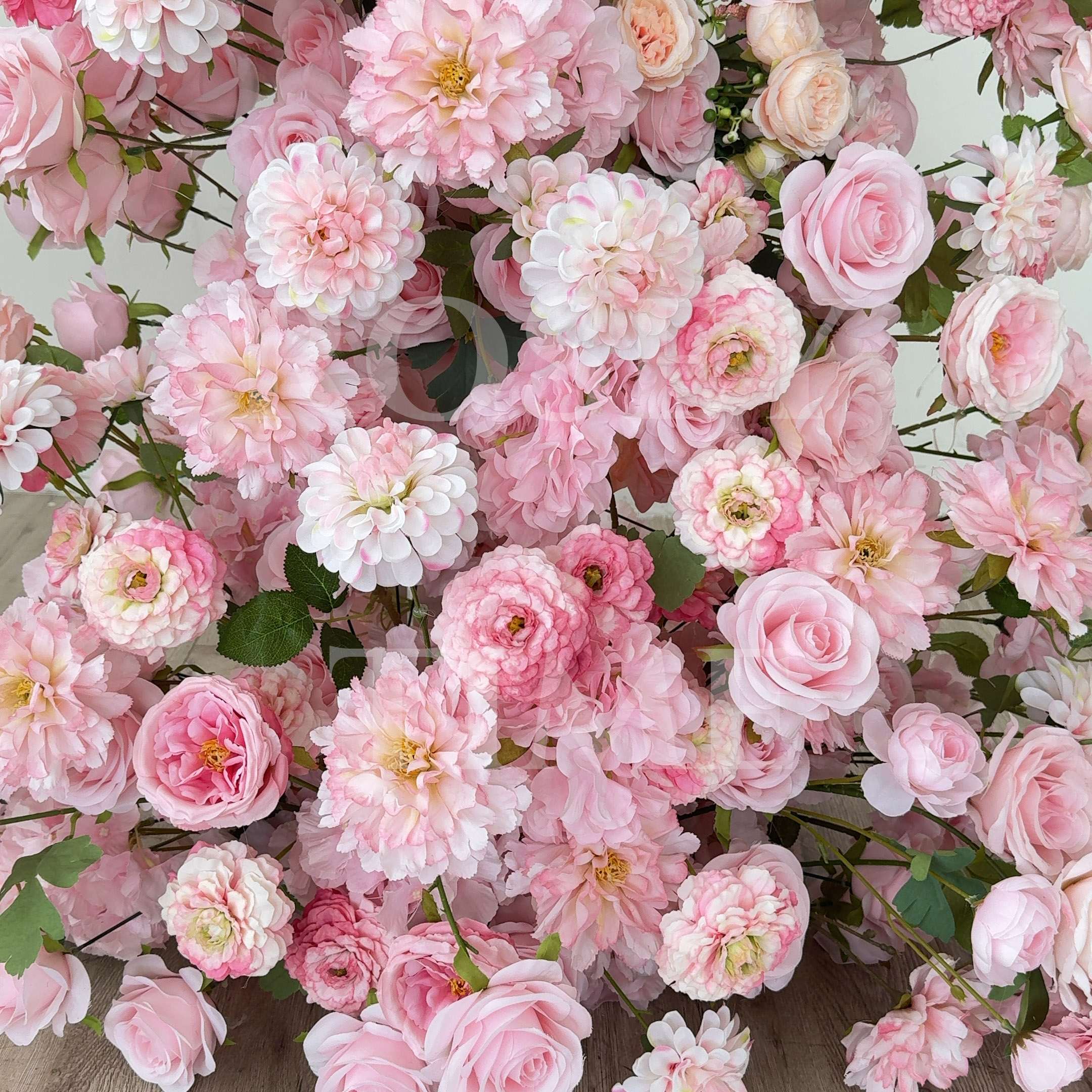 Roseytime 2026 Pink Flower Pillars Arch with Frame #RTP093