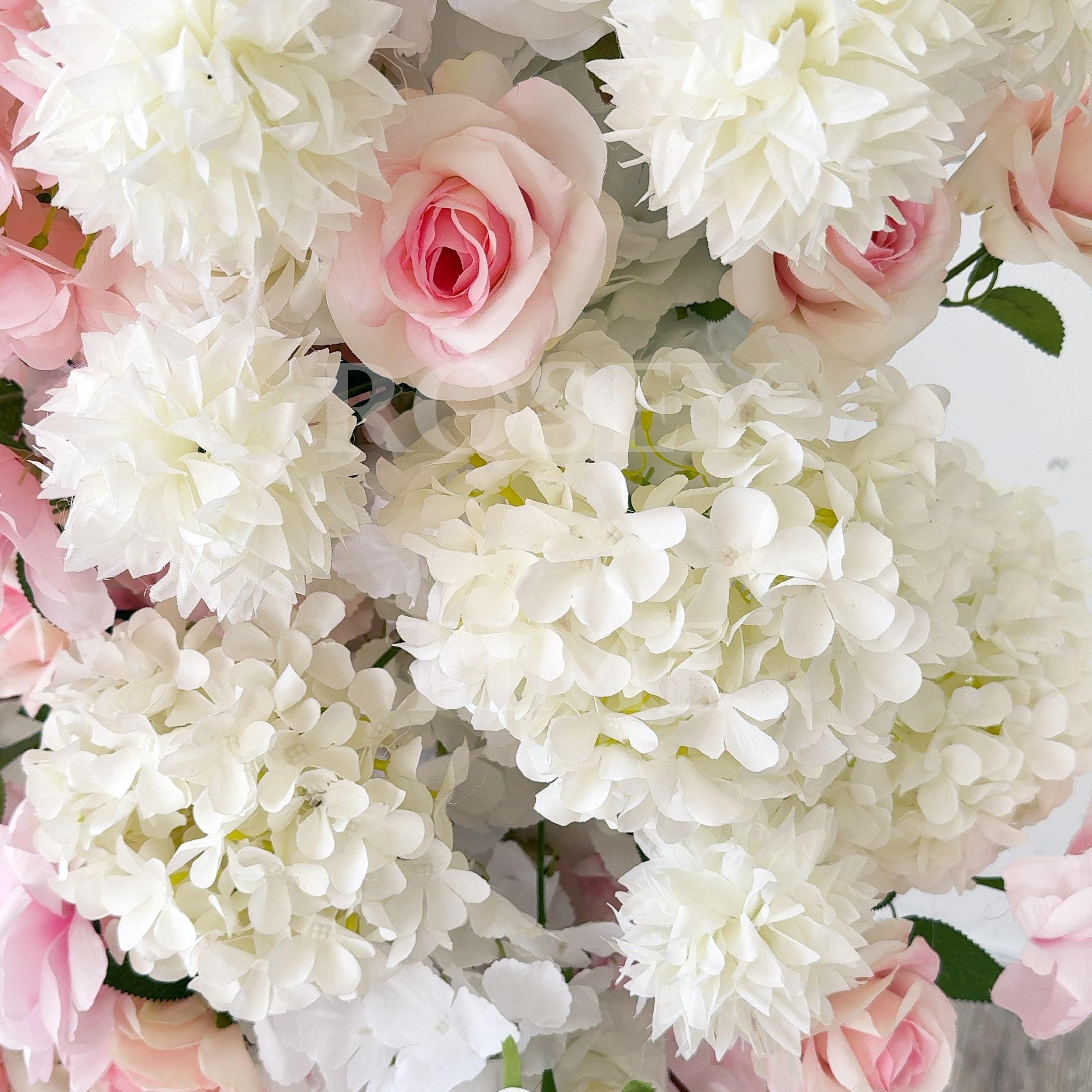 Roseytime Pink Flower Pillars Arch with Frame #RTP046