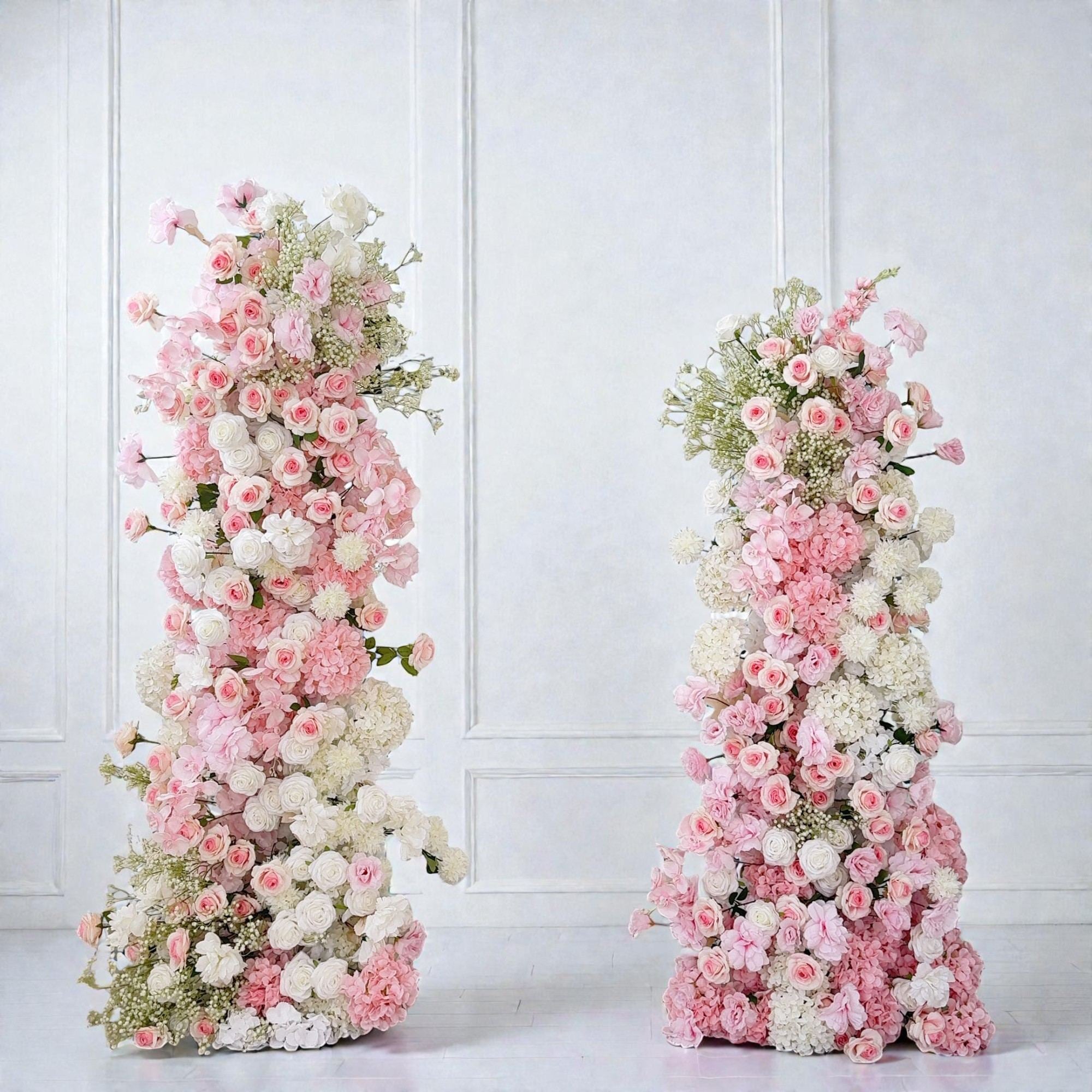 Roseytime Pink Flower Pillars Arch with Frame #RTP046