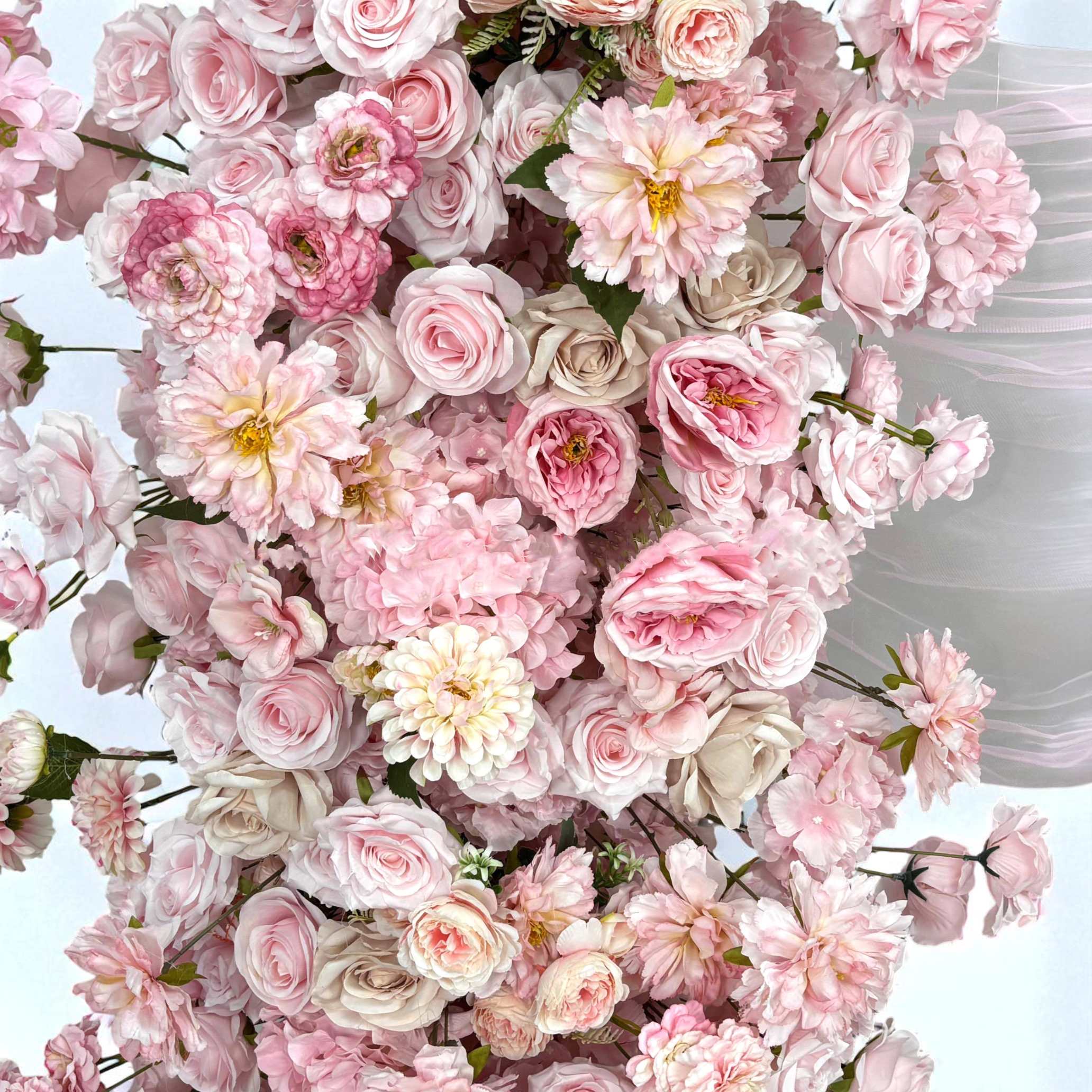 Roseytime 2026 Pink Flower Pillars Arch with Frame #RTP093