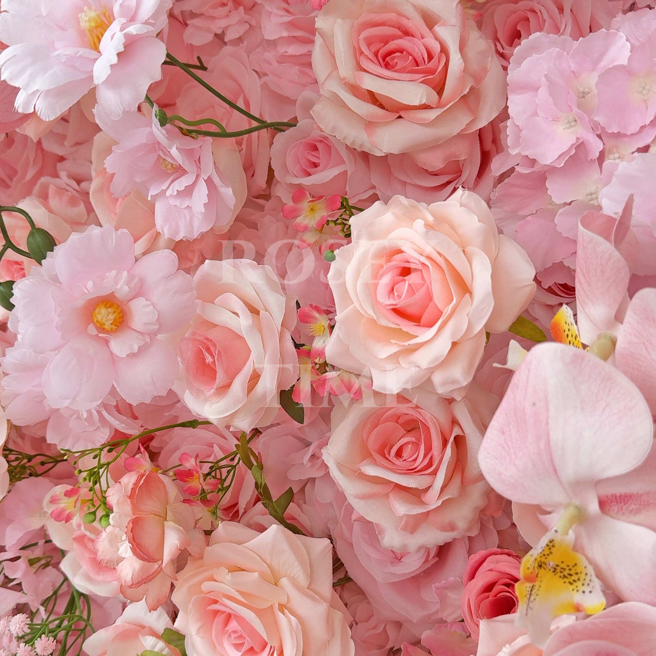 Roseytime 5D Pink Flower Wall Roll Up Fabric Back #RTW133