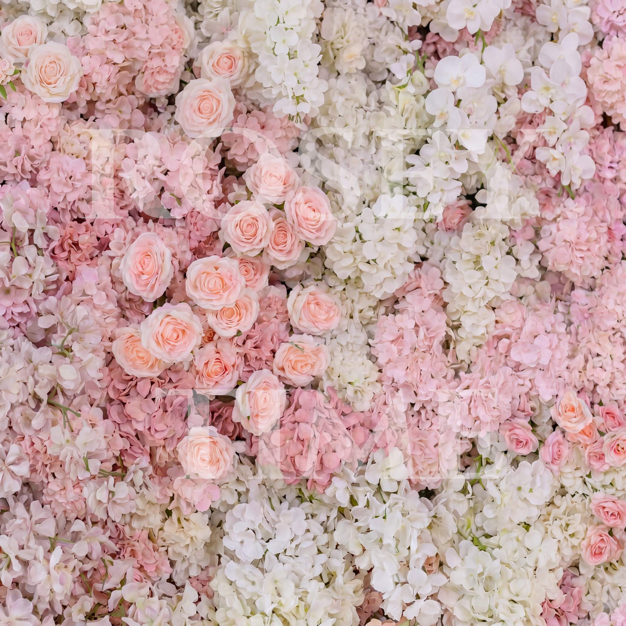 Roseytime 5D White&Pink Flower Wall Roll Up Fabric Back #RTW246