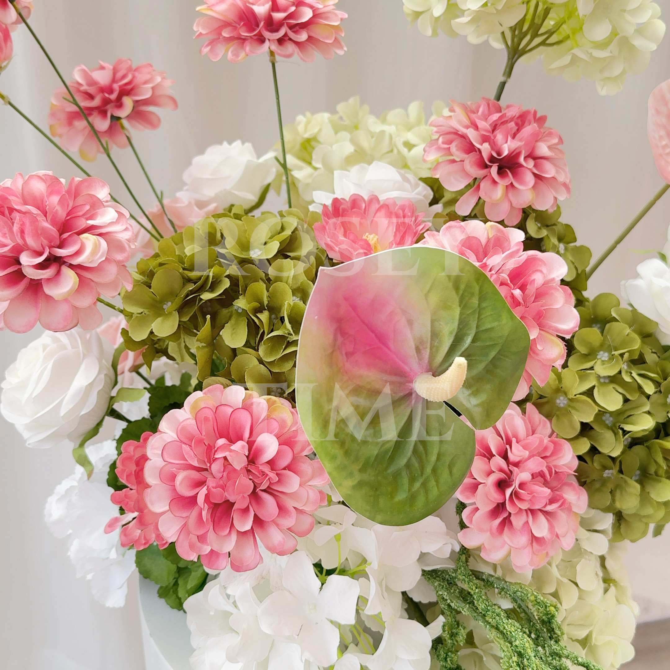 Roseytime 2026 Verdant Blush Flower Pillars Arch with Frame #RTP122