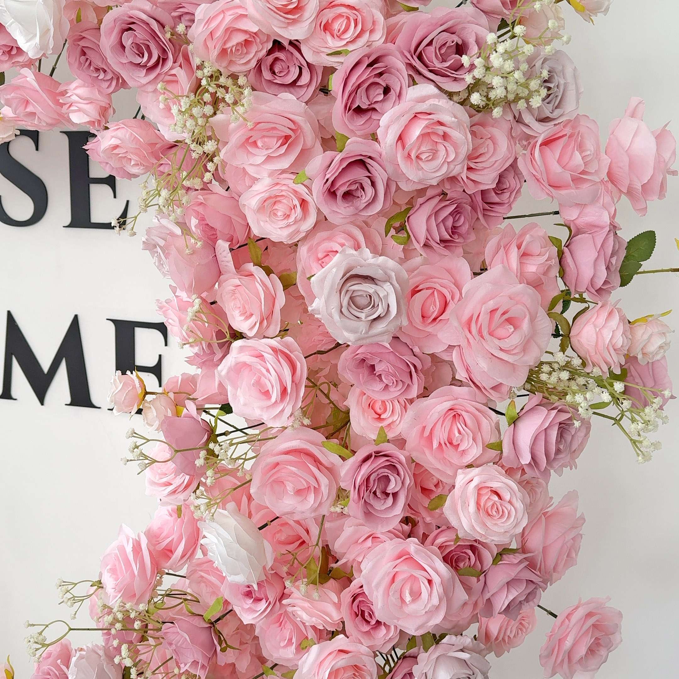 💗Sale: Pink Heart Artificial Flower Arch Foam Back Set With Frame