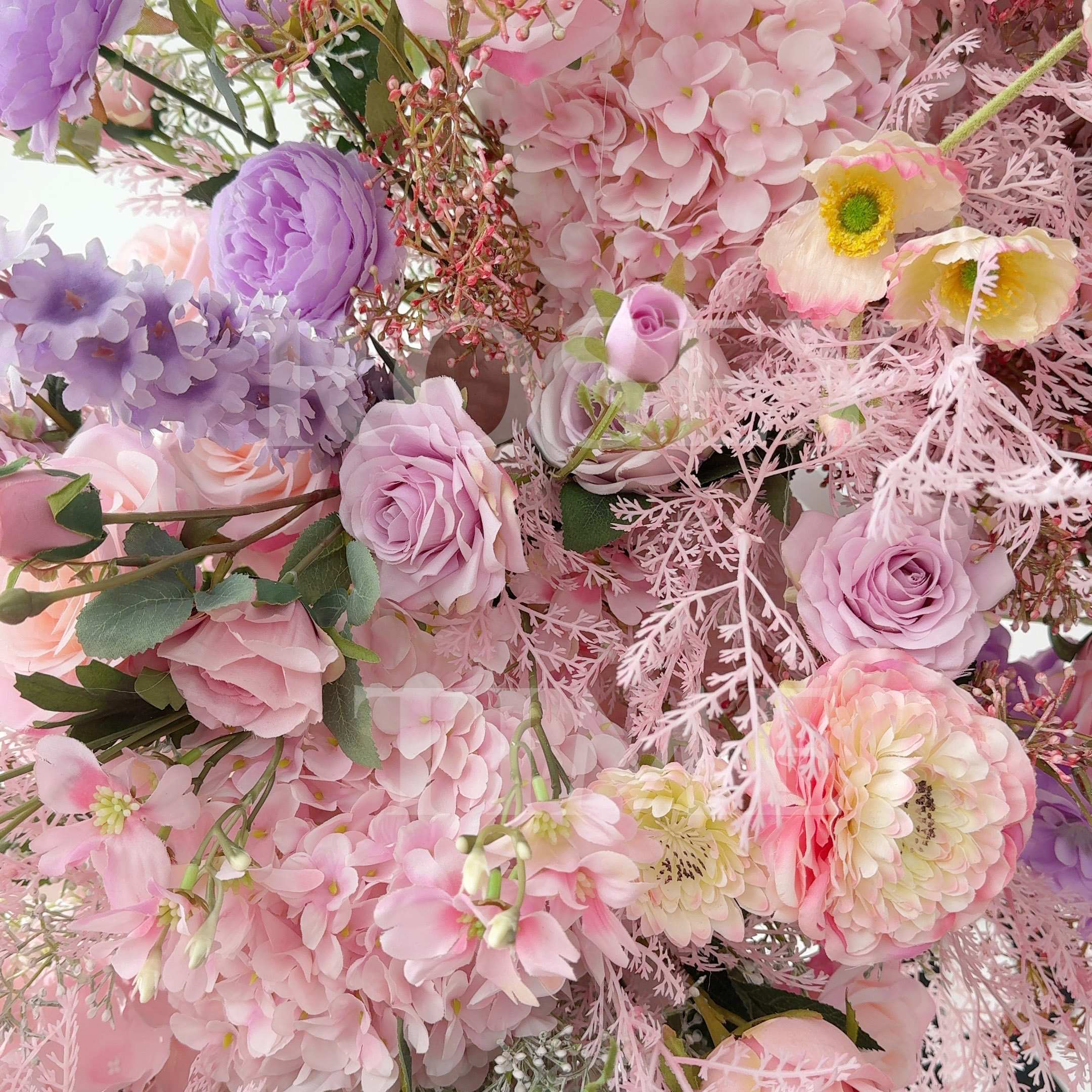 RoseyTime Dusty Purple&Pink Flower Arch n-shape Round Arch #RTA113