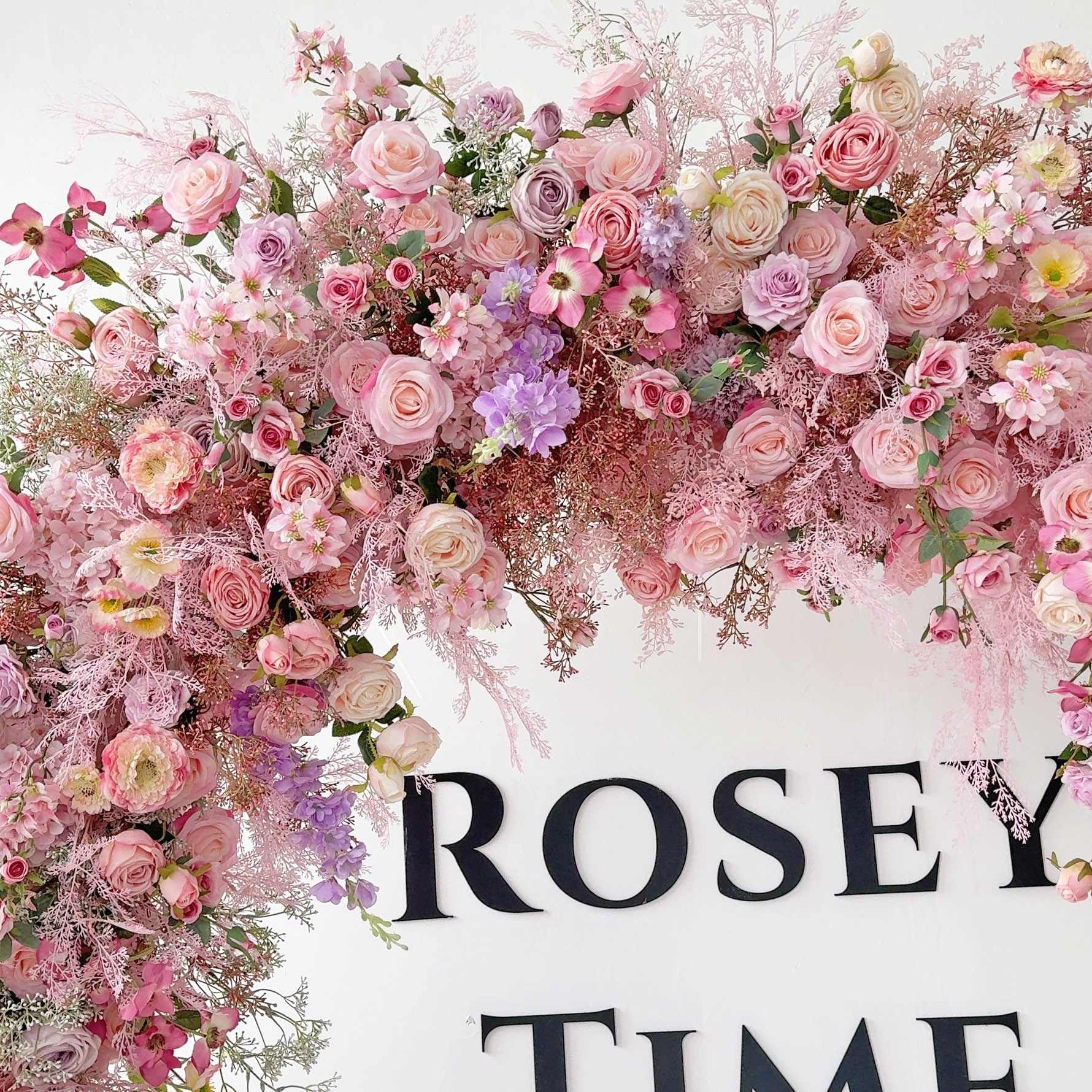 RoseyTime Dusty Purple&Pink Flower Arch n-shape Round Arch #RTA113