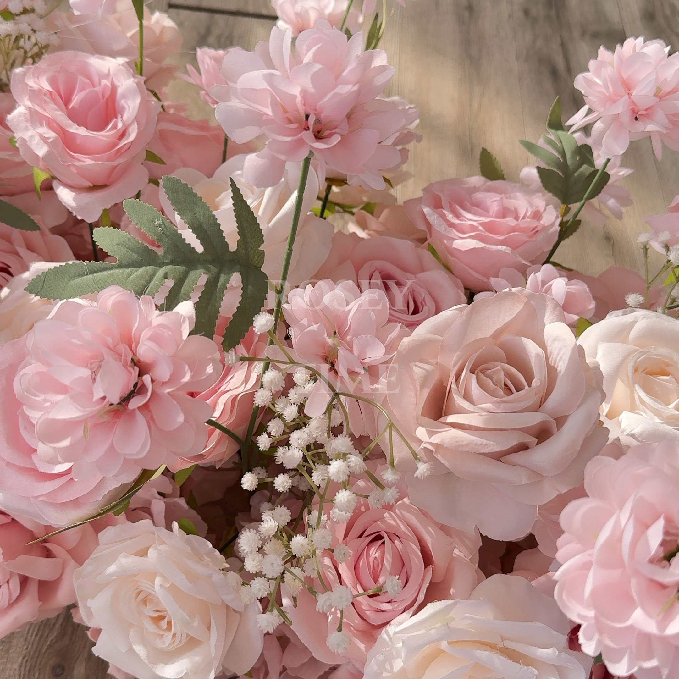 Roseytime Baby's Breath Pink Flower Runner Table Flower Decor#RTR028